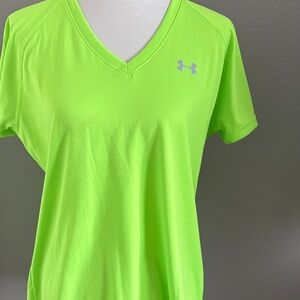 Under Armour Women's Bright Green V-Neck Tee